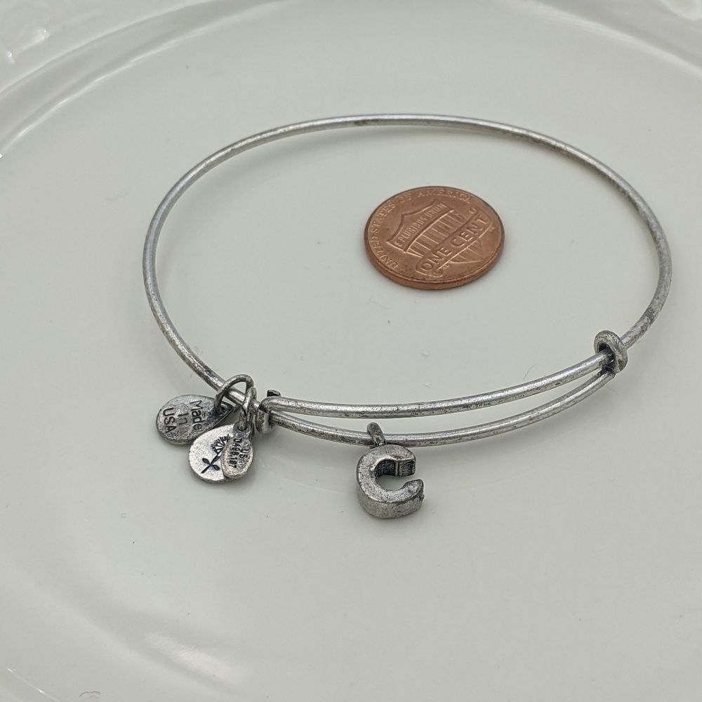 Alex And Ani Rafaleian Silver Initial C Bracelet - image 5